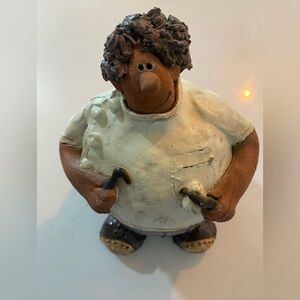 "Balloon People" pottery folk art dentist handcrafted by artist Sara Meadows